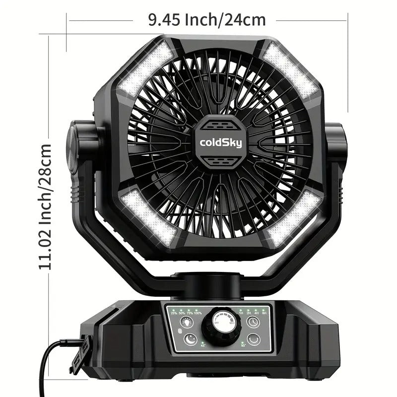20000mah battery powered camping fan dual motor 8 speed - Temu